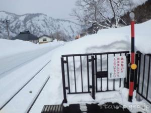 会津中川駅　只見線　無人駅　駅スタンプなし　木造駅舎